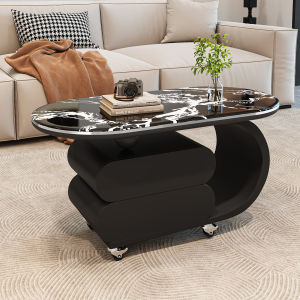 MINGZUO | Space-Saving Mobile Coffee Table with Drawer