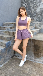 Plus Size Womens Loose Pants solid mini short