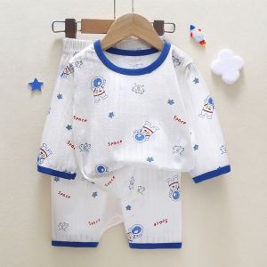 Kids Breathable Cotton Three-Quarter Sleeve Pajama Set