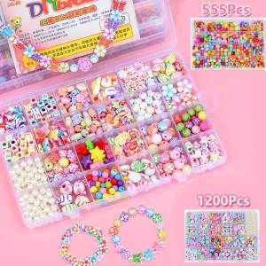 24 Grid Colorful Jewelry Making Kit Toy Spacer Bead Bracelet Jewelry Making DIY Craft Accessories Educational Toys
