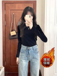 Áo Thun Dài Tay Cổ Tròn Đơn Giản Cho Nữ Áo Lót Mỏng Áo Khoác Ngoài Mùa Thu Chất Liệu Cotton Phong Cách Công Sở Mặc Thường Ngày