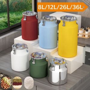 304 metal stainless steel airtight food container rice storage oil container Storage jars coffee sugar tea of soup pot insulat milk tea barrel thermos