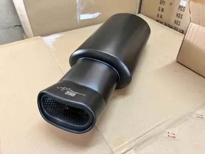 HKS Black Chambered Muffler with Jasma Badge