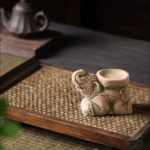 เทียนหอมตราช้างหินทรายแกะสลักเครื่องประดับเครื่องประดับตก แต่งโต๊ะอาหารสไตล์โมเดิร์นสร้างสรรค์