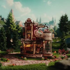 JINWUCHUANGYI | Stress Relief Gift DIY Factory Theme 3D Wooden Puzzle