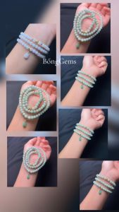vòng tay nữ cẩm thạch xanh táo tự nhiên mix charm hồ ly móc vàng tây và charm cầu kim tiền vàng tây vòng tay đá phong thủy trang sức thiết kế đủ hóa đơn thẻ bảo hành