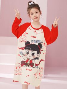 Pure Cotton Long Sleeve Childrens Sleepwear Dress Baby Girls Home Clothes Cartoon Zheta Home Suit Moisture Wicking Static Dissipation