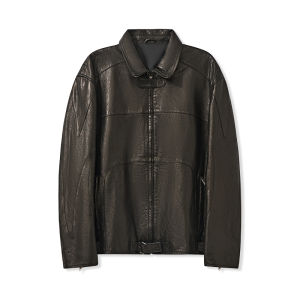 Vintage Motor Style Turn-Down Collar Leather Jacket