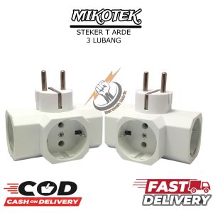 Steker 3 Cabang Arde mikotek/Steker T Arde/Steker Colokan T Arde Cabang 3 Multi Guna/T serbaguna SNI