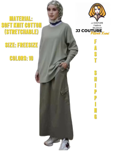 JJ COUTURE WOMEN KNIT COTTON PLAIN BLOUSE FREESIZE