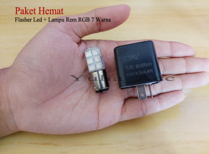 Paket Lampu Stop Rem Jelly RGB 7 Warna Kedip Plus Flasher Led Universal