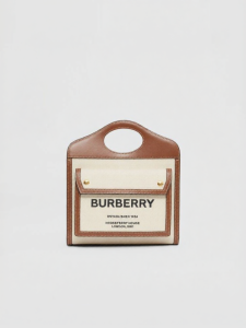 Burberry | Mini Dual Color Canvas Leather Bag
