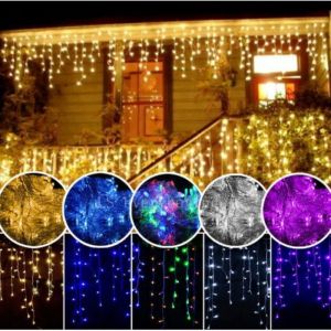 Lampu Tumbler LED Tirai Dekorasi Hias Natal Twinkle Light 100 Led Dekorasi Kamar