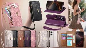 szhaiyu | PU Leather Wallet With Card Slot Holder Phone Case For Samsung Galaxy Z Fold 8 Ultra Fold8 Wrist Strap Zipper Protective Cover
