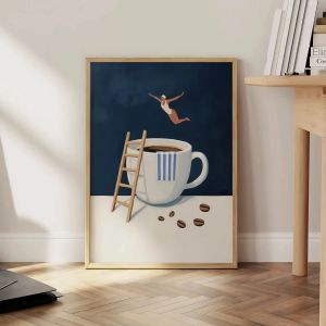 Coffee Diver Canvas Prints Kitchen Good Morning Coffee Wall Art Posters for Modern Living Room Home Decor Coffee Lovers Gifts