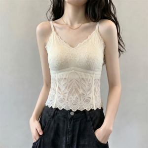 AIYITI | French Lace Back Beauty Slimming Bra Padded Camisole for Plus Size Women