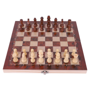 【New Arrival】29x29cm Large Chessboard Developing Strategic Thinking Chess Wooden Set No Toxic Foldable Chess Board for Boys Girls