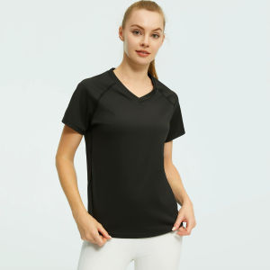 Áo Thun Nữ Nhanh Khô Cổ Chữ V Tay Ngắn Thể Thao Thông Thường Áo Tập Yoga Tập Thể Dục Đi Bộ Đường Dài Tập Luyện Áo Thoáng Khí Ngoài Trời Áo Sơ Mi