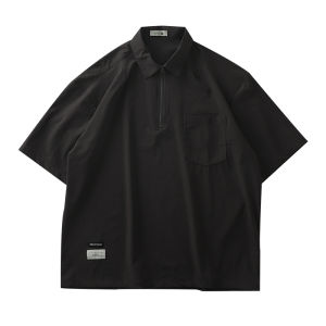 DUKEEN สไตล์อเมริกัน Mountain Series Workwear เสื้อโปโลผู้ชายแขนสั้น ฤดูร้อน Retro กระเป๋าเสื้อ Paul Shirt Quick Dry Ice ผ้าไหม เสื้อยืด