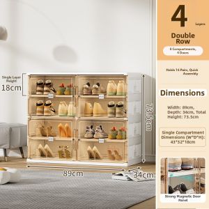 Jeko&Jeko | Ready-to-Use Folding Multi-level Transparent Shoe Cabinet