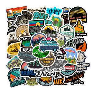 Outdoor Sports Waterproof Stickers 50 Pcs Cute Luggage Notebook Water Cup Decorative Paper Patches for Journaling And Organizing