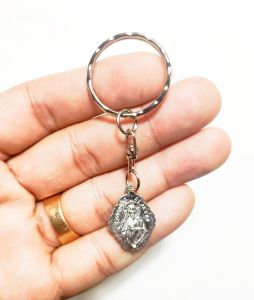 St. Pio Sacred Heart Ten Centavo Size and Amulets in One Key Holder with Pouch for All Season Souvenir