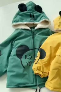 Áo phao cho bé áo khoác phao bé trai bé gái in hình chú Gấu lót lông cực dầy và ấm cho bé từ 10-25kg-BINBON KIDS