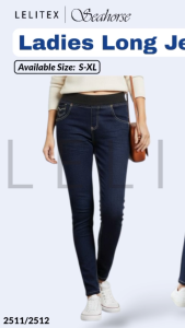 [Lelitex] Ladies Elastic Stretchy Skinny Long Jeans with Waistband and Drawstring from size S to XL