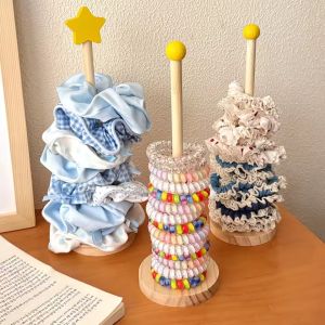 3Pcs Solid Wood Sky Star Jewelry Display Stand Hair Hoop Headband Holder Bracelet Organizer Space Saving Accessory Storage