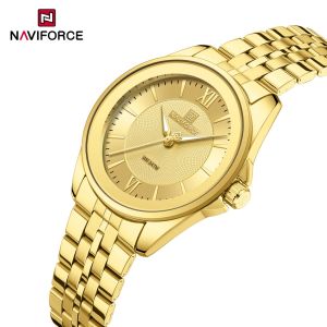 NAVIFORCE Watch for Women Quartz 3ATM Waterproof Stainless Steel Strap Ladies Creative Fashion Girls Gift Charming Wristwatches