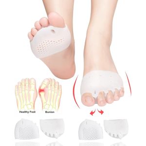 1 Pair of Premium Breathable Gel Toe Separation Pads - Upholstered Forefoot Pads Metatarsal Pads for blister relief and diabetic foot