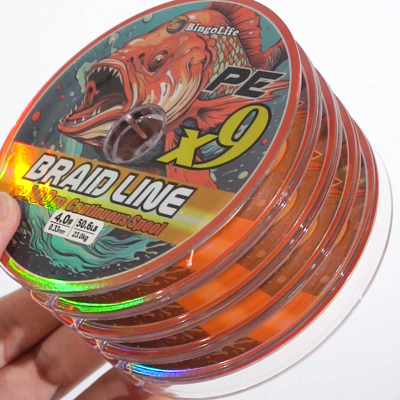 Bingolife PE X9 Connecting Orange 5x100m Tali Pancing Super Braid Tanpa Putus Dalam Gulungan Kuat Abrasi Kompetisi Memancing