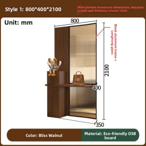HANYUAN | Antique Style Entrance Cabinet with Two-sided Screen Partition Shoe Storage W48cm