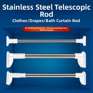 Expandable No-Drill Thick Stainless Steel Multipurpose Pole