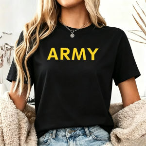 Sanrio | 2026 US ARMY Printed T-shirt for Army Physical Training Crew-neck Short-sleeved Military-themed Tactical Clothing Tops