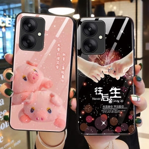 Redmi 13C Glass Silicone Phone Case Full Cover Lens Anti-Fall Cute Pig Thirteen R13 Soft Shell Men Women Creative C5G Outer R5G Personality