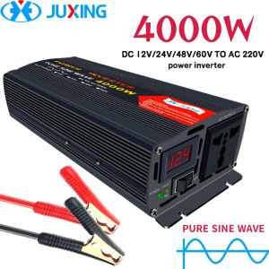 JUXING Power Inverter Pure Sine Wave 4000W DC12V/24V to AC230V Converter  Used For Household Batteries Car Batterie Camping Night Market Stalls