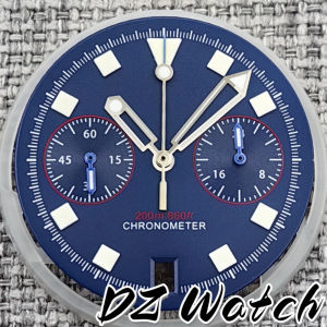 DZ New Fashion 30mm Blue Pelagos FXD Chronograph Cyclist Dial With New Snow Hands C3 Green Luminous Fit VK64 Movemen
