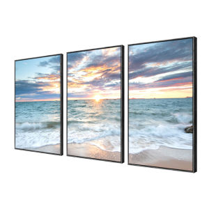 Modern Minimalist Nordic Triptych Wall Art Home Sea Scenery