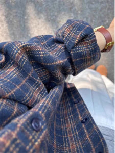 American Retro Blue Flannel Plaid Womens Shirt