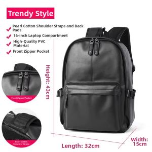 Moyyi | Travel Lightweight Leather Backpack For Men and Students