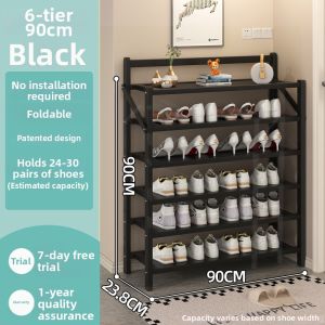 Pull-to-use Foldable Space-saving Shoe Rack