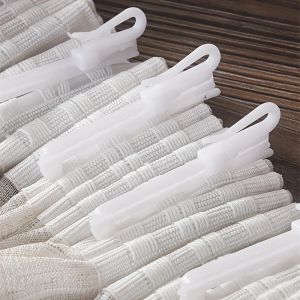 60pcs White Plastic Curtain Hooks Adjustable Curtain Clip Hooks Suitable for Curtains Door Curtains and Shower Curtains