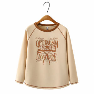 Áo Thun Nữ Dáng Rộng Cổ Tròn in Chữ Mùa Thu Phong Cách Hàn Quốc Dài Tay in Họa Tiết Thường Ngày Thân Thiện Với Da Thoáng Khí