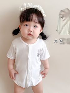 Baby Summer Thin Clothes for Babies Boneless Modal Short-Sleeved Folio Buckle Triangle Rompers Infant Cover Clothes