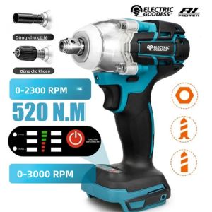 Cờ Lê Tác Động Không Dây Điện Brushless TW285 520N.m 1/2 Inch Tương Thích Với Pin Makita 18V Dùng Cho Sửa Chữa Ô Tô