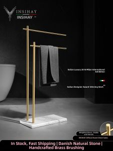 INSIHAY | Luxury Nordic All-Copper Bathroom Standing Towel Rack