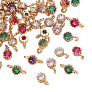 2-5pcs/bag14K Gold Plated Copper Inlaid Zirconium Beads for DIY Necklace Bracelet Jewelry Making Accessories