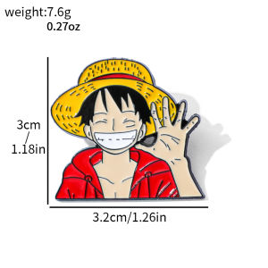 Bandai | 1/3pcs Pirate Straw Hat Cartoon Character Enamel Lapel Pins Metal Brooch Hard Alloy Backpack Decor Badges Jewelry Gift