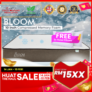 ECOlux Bloom 10 Inch Compressed Memory Foam | Ice Cooling Fabric | Roll Mattress